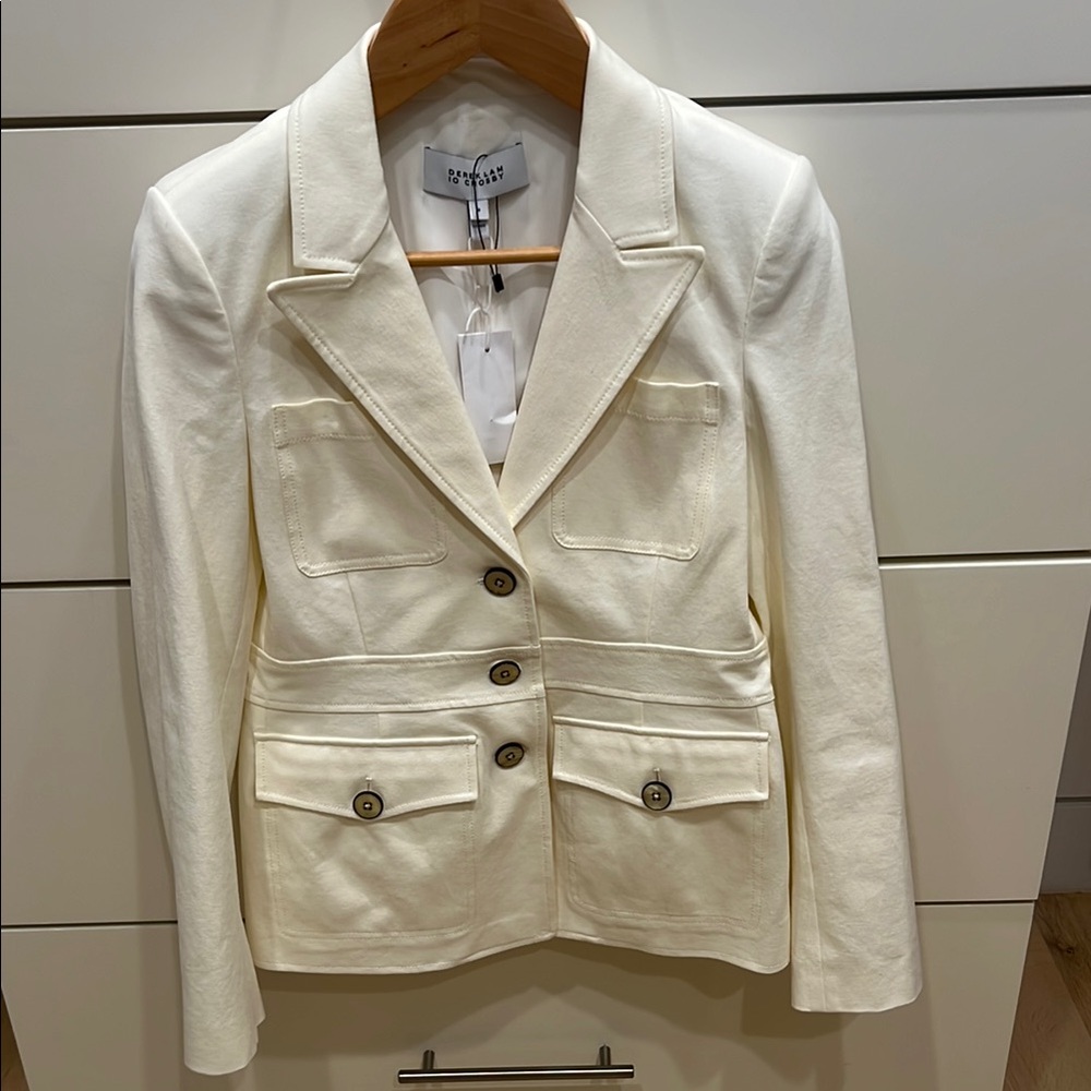 10 Crosby Derek Lam Cream Tailored Blazer